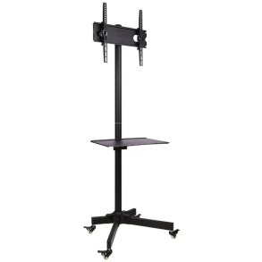 Mobilstand LCD/LED 23-55 tommer justerbar med hylde, sort