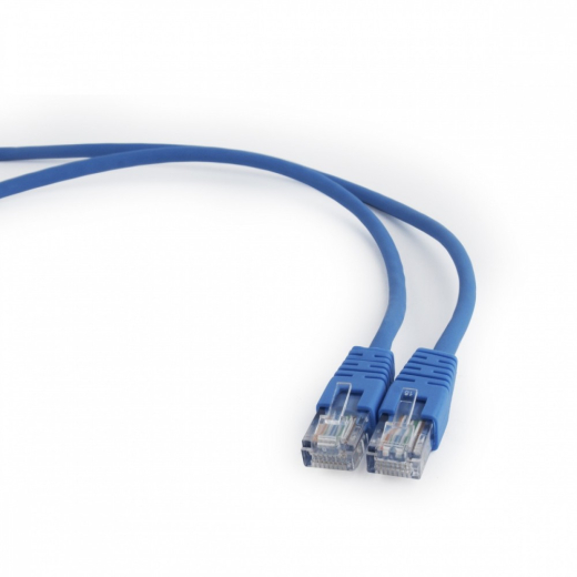 Bl� Patch kabel cat. 5E st�bt belastningsaflastning 50u" stik, 0.5 m