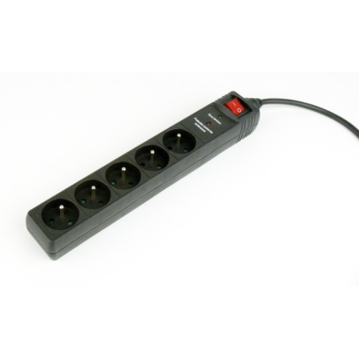 Oversp�ndingsbeskytter 5 X fransk stik/3m