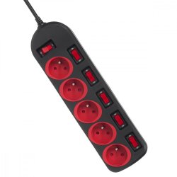 Str�mskinne MCE204 5 stik med kontakter