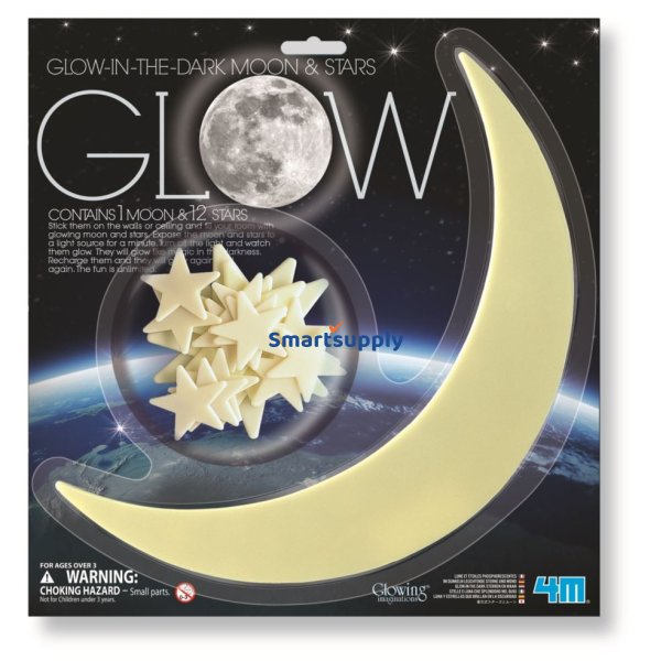 4m Glow-In-The-Dark M�ne & Stjerner