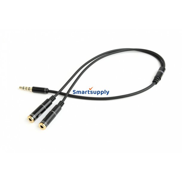 Adapter til audio mikrofon 3,5mm minijack, 4PIN, 0,2m