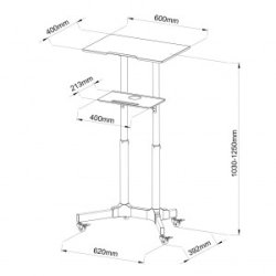 Arbejdstation til b�rbar / projektor S-10B