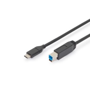 Forbindelseskabel USB 3.1 Gen.2 SuperSpeed + 10Gbps USB Type C / B M / M Power Delivery, sort, 1.8m
