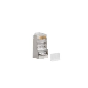 RJ-45 Stik 8P8C cat.6 FTP (100 stk) med kabel og ledningsguide