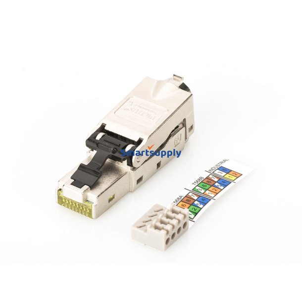 Connector til samling Ethernet RJ45 cat.6a AWG 22-27, 10 GBit Ethernet, PoE +