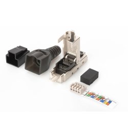 Connector til samling Ethernet RJ45 cat.6a AWG 22-27, 10 GBit Ethernet, PoE +