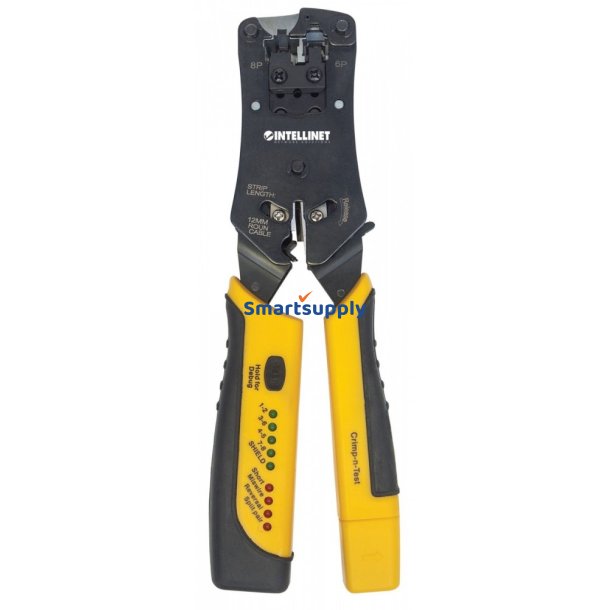 Modulstik crimp v�rkt�j RJ11/RJ12/RJ22/RJ4 med en ledningspr�ver