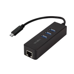 Adapter gigabit USB 3.0 type-C til 1x RJ45 og 3x USB 3.0 type A