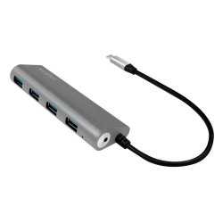 Hub 4-port USB-C 3.1 med aluminiumskabinet
