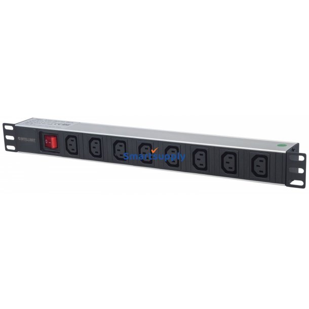 Str�mfordeler rack 19 1U 110V-250V/10A 8x C13