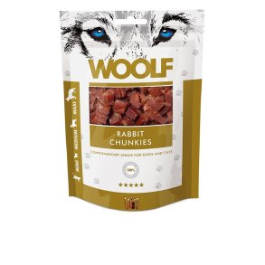 WOOLF Rabbit Chunkies - godbidder til hunde og katte - 100 g