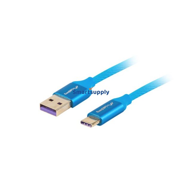 Kabel USB CM - AM 2.0 1m bl� 5A, fuld kobber