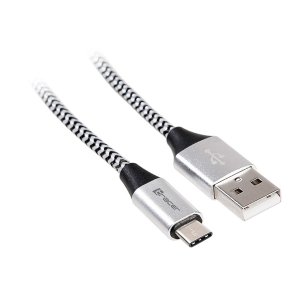 USB 2.0 Type-C han - C han 1,0m sort-s�lv