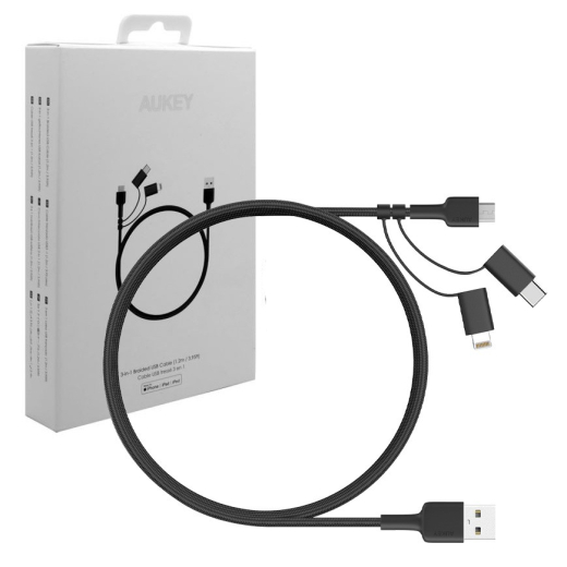 CB-BAL5 3i1 hurtig flettet Quick Charge micro USB | USB C | Lightning | 1.2m