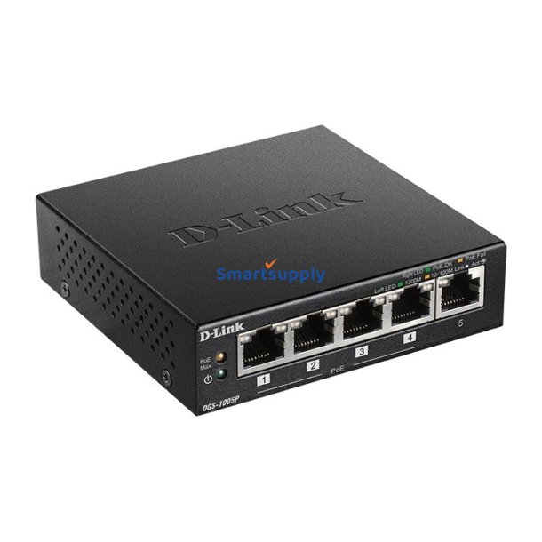 Switch DGS-1005P 5xGbE (4xPoE+ 60W)