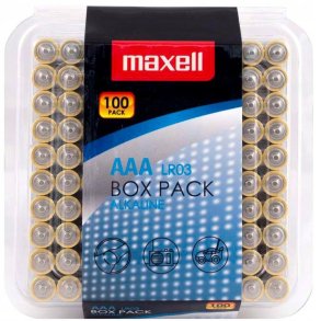 MAXELL Alkaline batteri LR03 AAA 1.5V 100 stk.