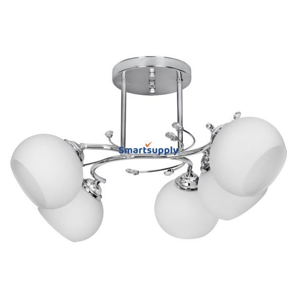 Klassisk lysekrone vedhng loftslampe Activejet IRMA nikkel 5xE27 til stuen