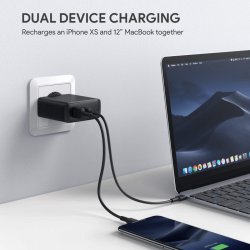 PA-D3 V�goplader 2xUSB Power Delivery (1xUSB+1xUSB C) 5.4A 60W Dynamic Detect