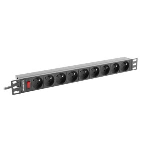 Rack str�mfordeler PDU 19 tommer 1U 16A 9X 230V PL 3m sort
