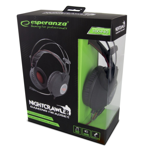 Stereo gaming hovedtelefoner med mikrofon nightcrawler