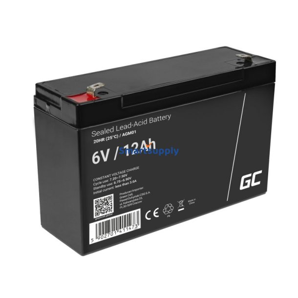 Batteri AGM 6V 12Ah