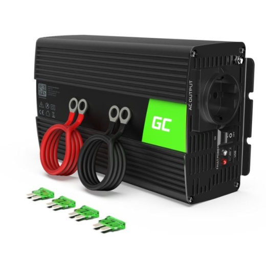 Converter 12V til 230V 1000W/2000W Ren sinus