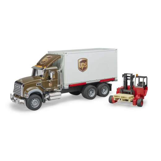 Bruder MACK Granite UPS Logistik lastbil med fo