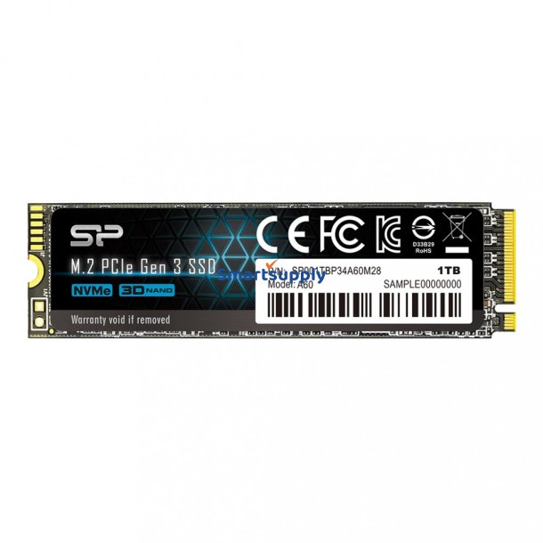 SSD-drev P34A60 1TB PCIE M.2 NVMe 2200/1600 MB/s