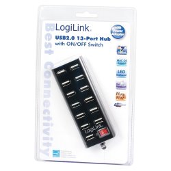 USB2.0 hub, 13-port med ON/OFF kontakt