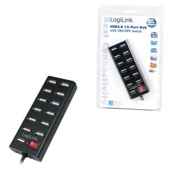 USB2.0 hub, 13-port med ON/OFF kontakt