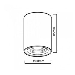 Overflademonteret halogen GU10 spot tuba LED