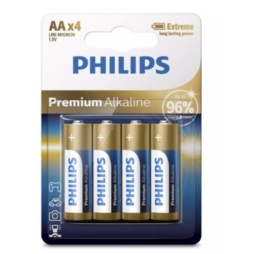 Premium Alkaline Batterier AA x4