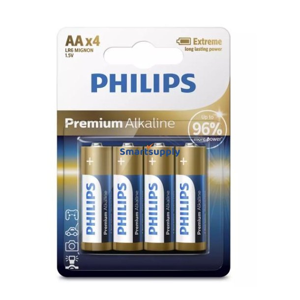 Premium Alkaline Batterier AA x4