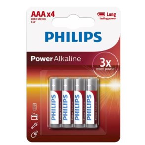 Batterier Power Alkaline AAA 4 stk. blister