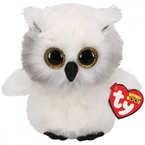 Mascot TY Beanie Boos Ugle Austin hvid 24 cm