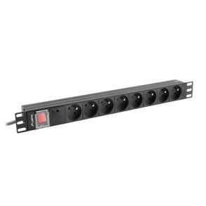 Str�mfordeler PDU rack 19 tommer 1U 16A 8X 230V PL 2 sort