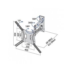 TB TV v�gmontering TB-254E op til 60 tommer 30kg
