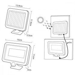 Solar LED v�glampe Maclean MCE438 sensor