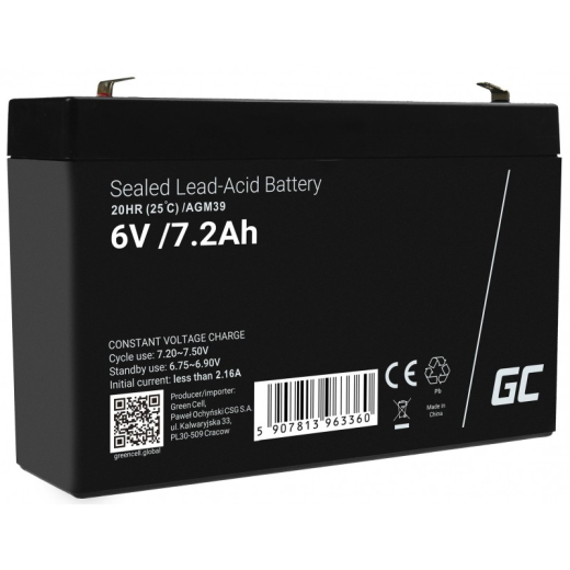 Batteri AGM VRLA 6V 7.2Ah