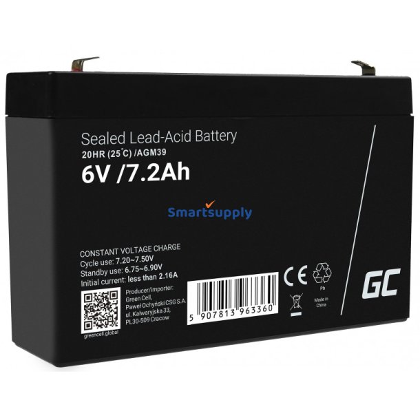 Batteri AGM VRLA 6V 7.2Ah