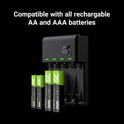 VitalCharger oplader 4x Batterier AA 2000mAh