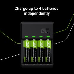 VitalCharger oplader 4x Batterier AA 2000mAh