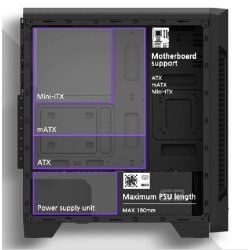 PC kabinet S3 ATX Mid Tower PC kabinet 120mm bl�ser