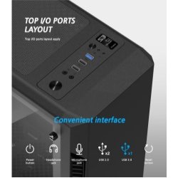 PC kabinet S3 TG ATX Mid Tower PC kabinet TG bl�ser x3