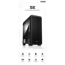 ZALMAN S2 ATX Mid Tower PC Case 120mm bl�ser