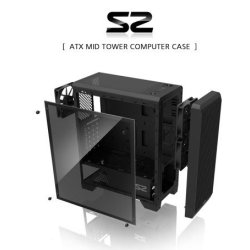 ZALMAN S2 ATX Mid Tower PC Case 120mm bl�ser
