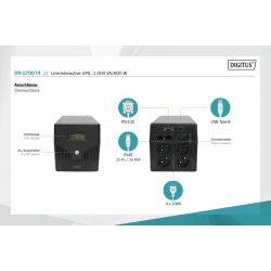 UPS Line-Interactive 1000VA/600W LCD