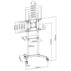NS-M1250 HVID gulvstand 37-70'' 70KG 200x200-600x400