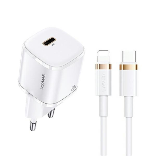 Usams telefonlader T36 1xUSB-C+Lightning PD3.0